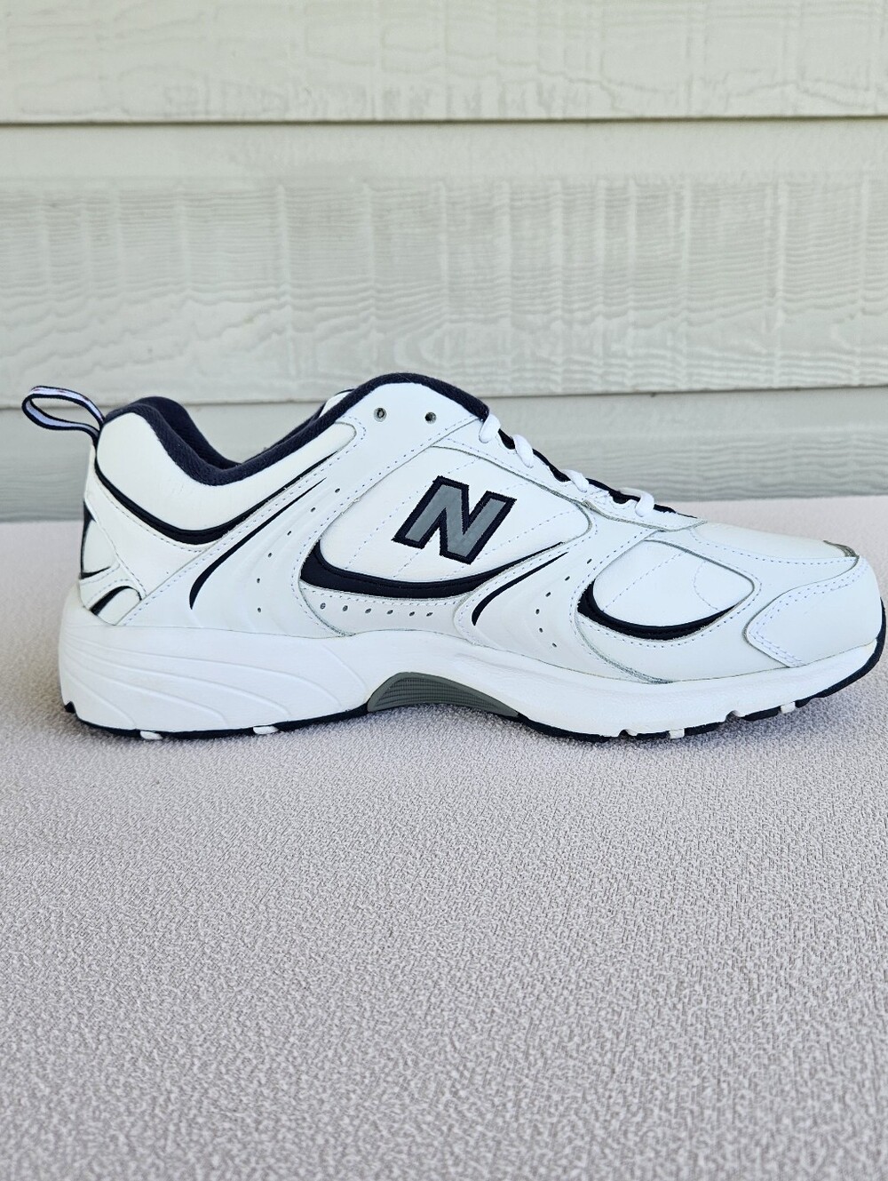 New Balance 557 Retro Sneaker Men SZ 10 White Navy Tie Athletic Shoe MW557LR - Picture 4 of 12